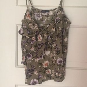 AE Green Floral Top
